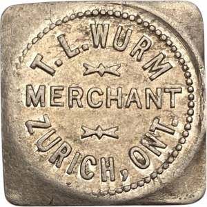 Canada Zurich Ontario 5 Cent T.L. Wurm Merchant Token 1192-D-E