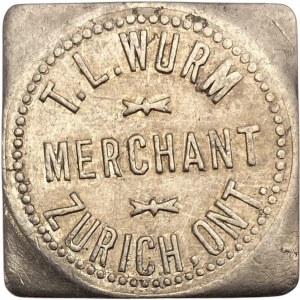 Canada Zurich Ontario 10 Cent T.L. Wurm Merchant Token 1192-D-D