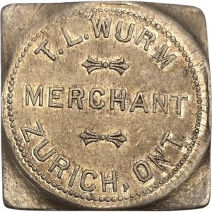 Canada Zurich Ontario 50 Cent T.L. Wurm Merchant Token 1192-D-B