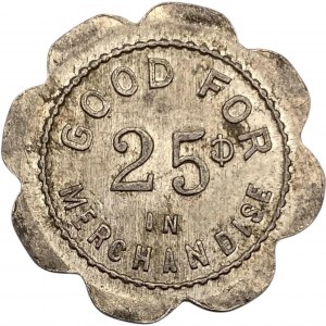Canada Zurich Ontario 25 Cent J. Gascho & Son Merchant Token Cent Sign Reverse Error 1192-B-C
