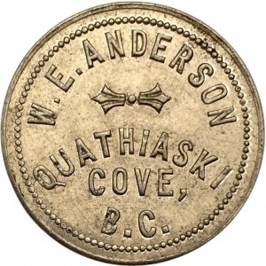 Canada Quathiaski Cove BC 20 Fish W.E. Anderson Merchant Token