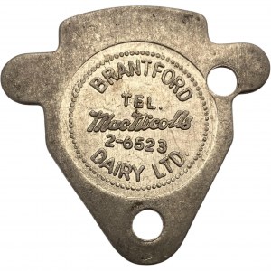 Canada Brantford Ontario 1 Quart MacNicoll's Dairy Ltd. Merchant Milk Token