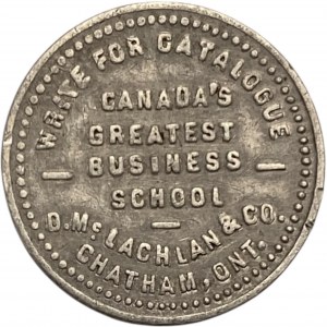 Canada Chatham Ontario 5 Cent Business College Merchant Token - 188-C-Ew