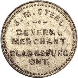 Canada Clarksburg Ontario 1 Cent J.M. Steel Merchant Token 204-A-F