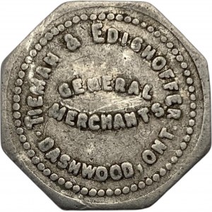 Canada Dashwood Ontario 5 Cent Tieman & Edighoffer Merchant Token 278-A-E