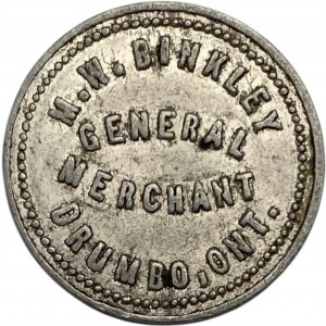 Canada Drumbo Ontario 5 Cent M.W. Binkley Merchant Token 298-B-A