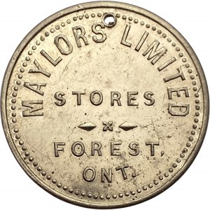 Canada Forest Ontario 1 Dollar Maylor's Limited Merchant Holed Token 384-E-Ax