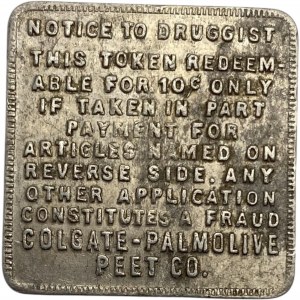 Canada 10 Cent Colgate's Palmolive Shave Cream Token