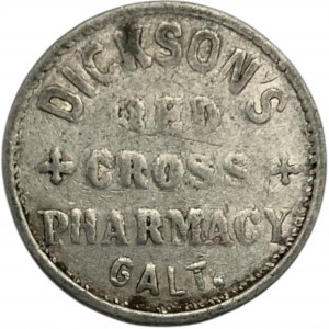 Canada Galt Ontario 1 Cent Dickson's Red Cross Pharmacy Merchant Token 404-N-F