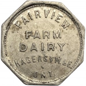 Canada Hagersville Ontario One Pint Fairview Farm Dairy Merchant Milk Token