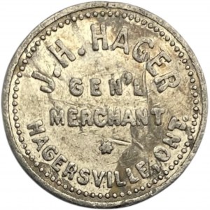 Canada Hagersville Ontario 1 Cent J.H. Hager Merchant Token 456-B-Gx