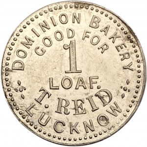 Canada Lucknow Ontario 1 Loaf T. Reid Dominion Bakery Merchant Token