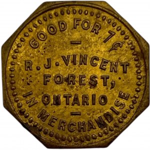 Canada Forest Ontario 1 Cent R.J. Vincent Merchant Token 384-H-Fx