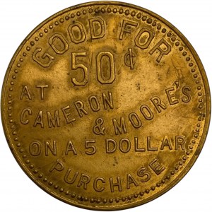 Canada Goderich Ontario 50 Cent Cameron & Moore Merchant Token 428-A-B