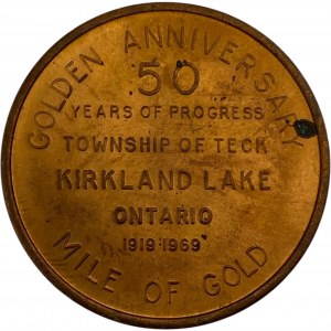 Canada Kirkland Lake Ontario 50 Years of Progress Medallion