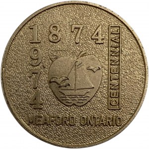 Canada Meaford Ontario 1974 Centennial Medallion