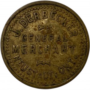 Canada Neustadt Ontario 10 Cent J. Derbecker ALF Counterstamp Merchant Token 680-B-D