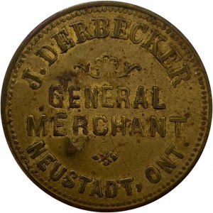 Canada Neustadt Ontario 1 Dollar J. Derbecker ALF Counterstamp Merchant Token 680-B-A
