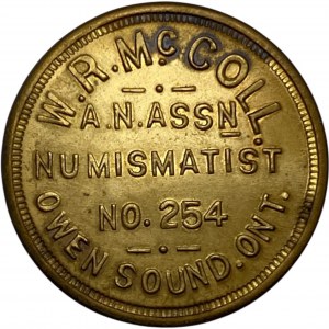 Kanada Owen Sound Ontario Medailon numismatika W.R. McColla