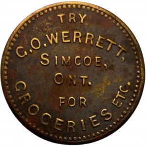 Canada Simcoe Ontario 1903 Victoria Day Souvenir G.O. Werrett Medallion