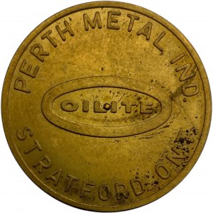 Canada Stratford Ontario Perth Metal Ind. Medallion