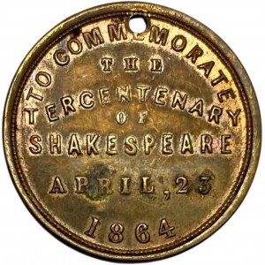 1864 Tercentenary Anniversary of Shakespeare Medallion