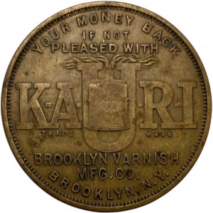 United States Brooklyn NY Varnish Mfg. Co. Good Luck Medallion