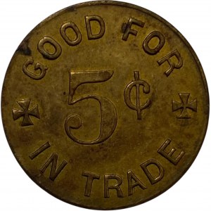 Canada St. Thomas Ontario 1907 5 Cent C.A. Hammond Tobacco & Billiards Merchant Token