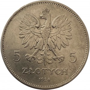 Poland 1928 without mint mark 5 Zlotych Nike, Brussels