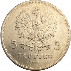 Poland 1928 with mint mark 5 Zlotych Nike, Warsaw