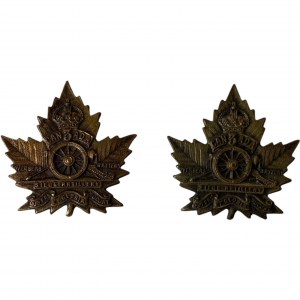 Canada 3rd Siege Artillery Collar Badges (2 Pieces)