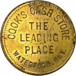 Canada Waterford Ontario 1 Dollar Cook's Cash Store Merchant Token 1116-A-A