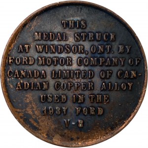 Canada Windsor Ontario 1937 Ford V8 Medal