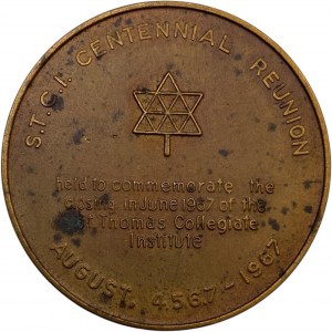 Canada St. Thomas Ontario 1967 Collegiate Institute Centennial Reunion Medal