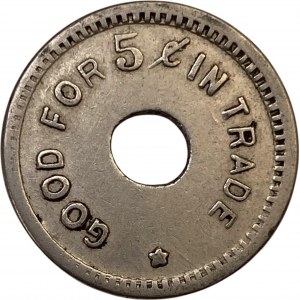 Crystal Palace Billiards & Bowling 5 Cent Merchant Token