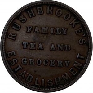 Rushbrooke's Family Tea and Grocery Est. 1844 Medallion