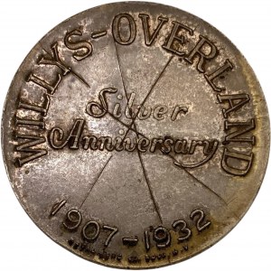 United States 1932 Willy's Overland Silver Anniversary Medallion