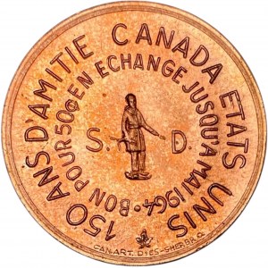 Canada United States 1964 50 Cent 150 Years of Friendship Token