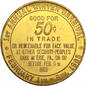 Erie 1963 50 Cent Winter Carnival Medal