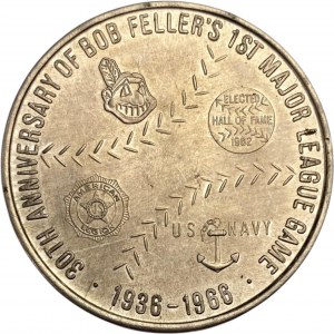 United States Robert Feller 30th Anniversary Medal