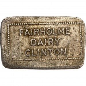 Canada Clinton Ontario 1 Quart Fairholme Dairy Merchant Milk Token
