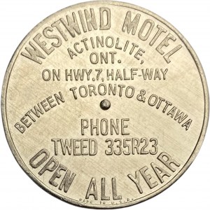 Canada Actinolite Ontario Westwind Motel Medallion