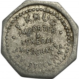Canada Tavistock Ontario 1 Cent F. Krug Merchant Token 1012-A-F