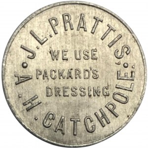 Canada Hamilton Ontario J. L. Prattis 1 Shine Merchant Token 464-P-A