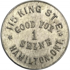 Canada Hamilton Ontario J. L. Prattis 1 Shine Merchant Token 464-P-A