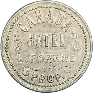 Canada Montreal Quebec 5 Cent Canada Hotel L. Forgue Merchant Token