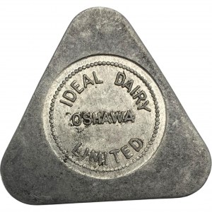 Canada Oshawa Ontario 1 Pint Ideal Dairy Co. Merchant Milk Token