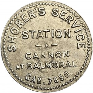 Canada Hamilton Ontario 9 Cent Shorer's Service Station Merchant Token 464-AM-P