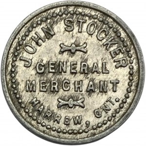 Canada Harrow Ontario 5 Cent John Stocker Merchant Token 474-A-E