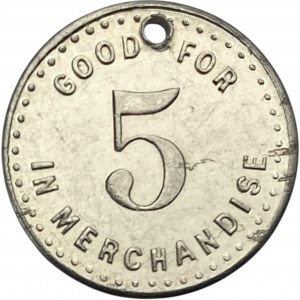 Canada Forest Ontario 5 Cent Maylors Limited Merchant Holed Token 384-E-Ex